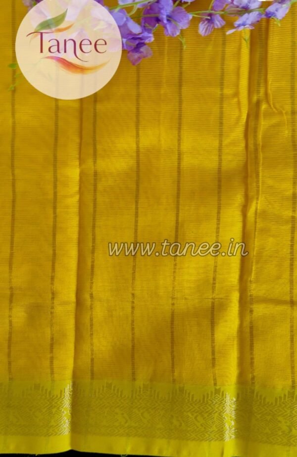 Handloom Mangalagiri Silk Cotton Saree – Yellow with Gold Zari Border