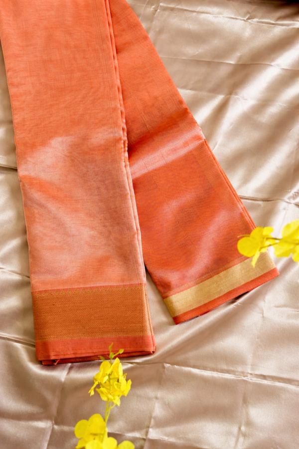 Handloom Mangalagiri Silk Cotton Saree – Dark Purple with Gold Zari Border (Copy)