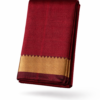 Handloom Mangalagiri Silk Cotton Saree – Maroon with Gold Zari Big Border
