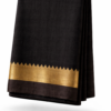 Handloom Mangalagiri Silk Cotton Saree – Black with Gold Zari Border