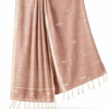Peach Jamdani Cotton Saree with Elegant Handwoven Buttas