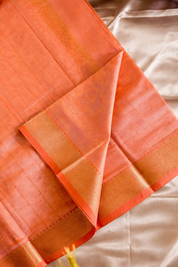 Handloom Mangalagiri Silk Cotton Saree – Dark Purple with Gold Zari Border (Copy)