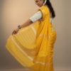 Handloom Mangalagiri Silk Cotton Saree – Yellow with Gold Zari Border