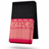 Handloom Mangalagiri Silk Cotton Saree – Black Color with Kanchi Zari Border