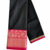 Handloom Mangalagiri Silk Cotton Saree – Black Color with Kanchi Zari Border