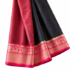 Handloom Mangalagiri Silk Cotton Saree – Black Color with Kanchi Zari Border