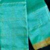 Handloom Mangalagiri Silk Cotton Saree – Turquoise Green with Gold Zari Border