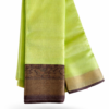 Handloom Mangalagiri Silk Cotton Saree – Light Green Color with Kanchi Zari Border