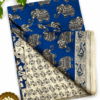 Kalamkari Pure Cotton Saree – Blue Base Elephants Print