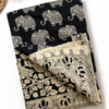 Kalamkari Pure Cotton Saree – Black base Elephants Print