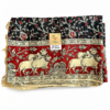 Kalamkari Silk Saree – Red base Cow Motifs