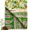 Kalamkari Silk Saree – Green Bird print