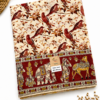 Kalamkari Pure Cotton Saree – Maroon Bird Print
