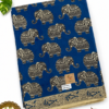 Kalamkari Pure Cotton Saree – Blue Base Elephants Print