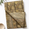 Kalamkari Pure Cotton Saree – Hand block printed light olive