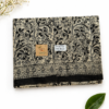 Kalamkari Pure Cotton Saree – Hand block printed Black flowers