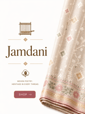 Handloom Ikkat Mercerised Cotton Saree – Navy Blue Body & Mustard Border (NO Blouse)