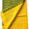 Green with Yellow border Ikkat Mercerised Cotton Saree(NO Blouse)