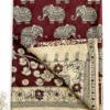 Kalamkari Silk Saree – Brown base Elephants print