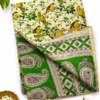 Kalamkari Pure Cotton Saree – Green Bird Print