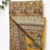 Kalamkari Pure Cotton Saree – Hand block printed Mustard Yellow