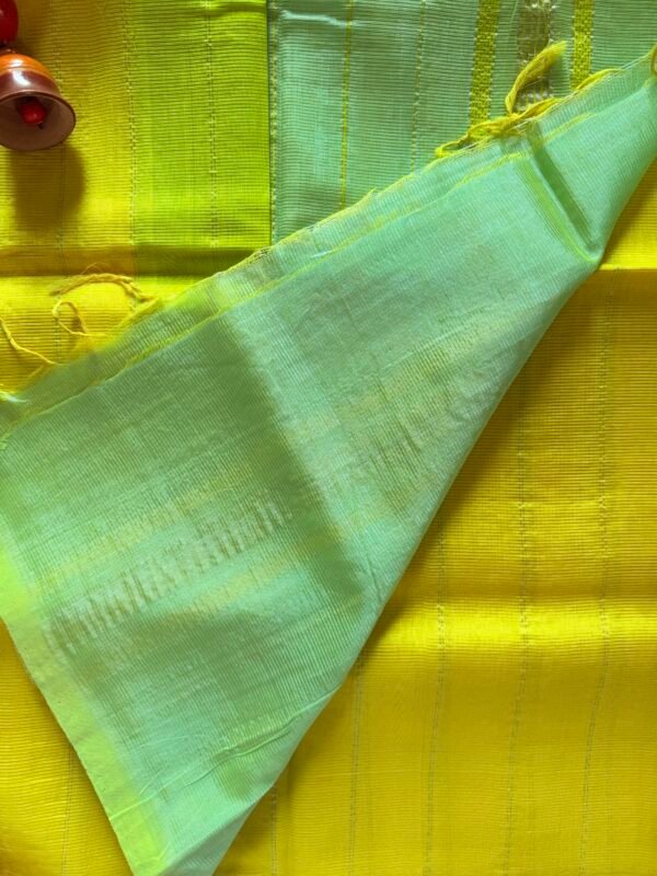 Mangalagiri pure pattu(silk) saree Jari lines blouse