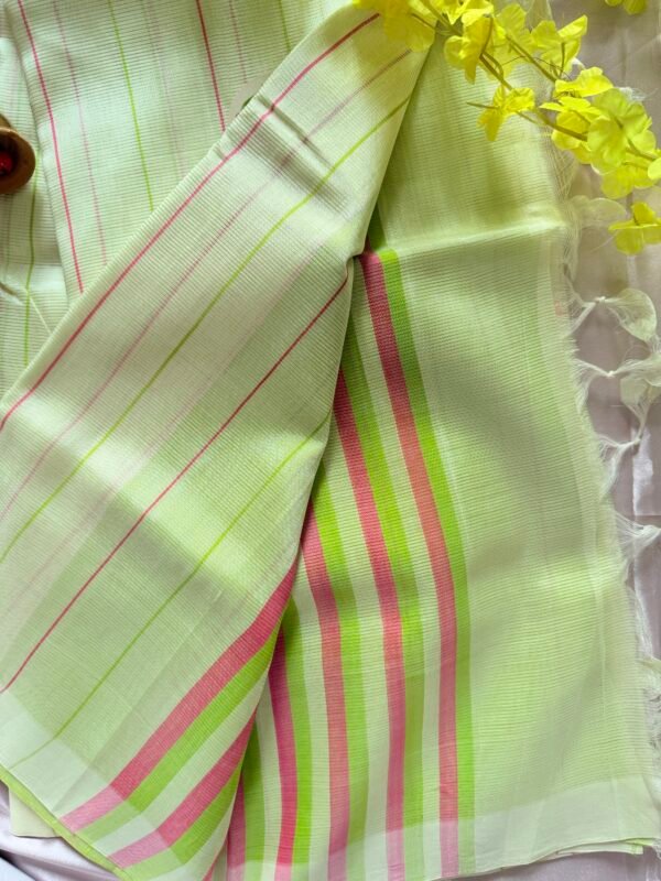 Mangalagiri pure plain pattu(silk) lines saree