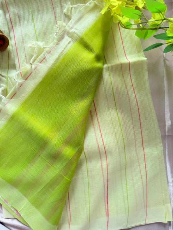 Mangalagiri pure plain pattu(silk) lines saree