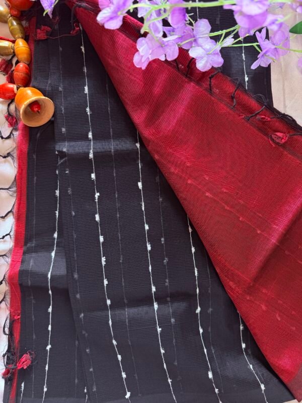 Mangalagiri pure pattu(silk) saree with Jute lines