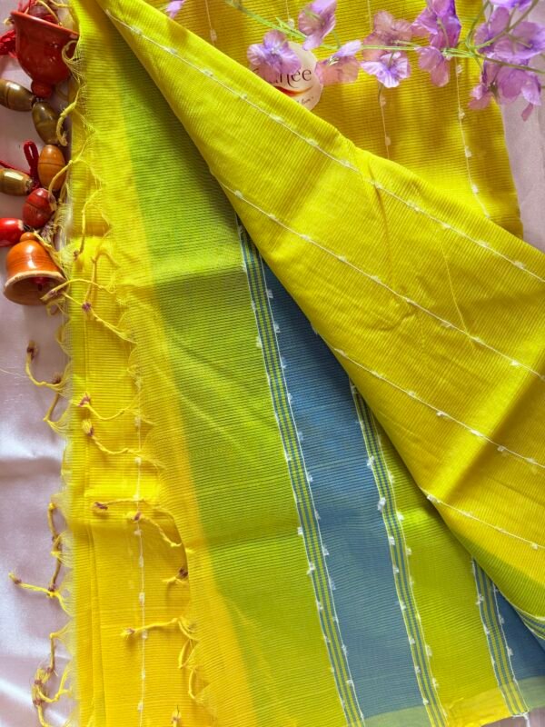 Mangalagiri pure pattu(silk) saree with Jute lines