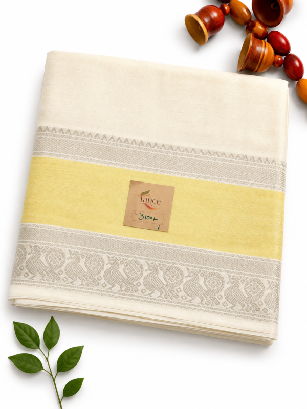 2026/05/1000969016.png Brahmini Mangalagiri pure pattu(silk) Cream saree Yellow blouse