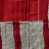 Rust red sari with gold border - Maheshwari Silk