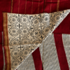 Rust red sari with gold border - Maheshwari Silk