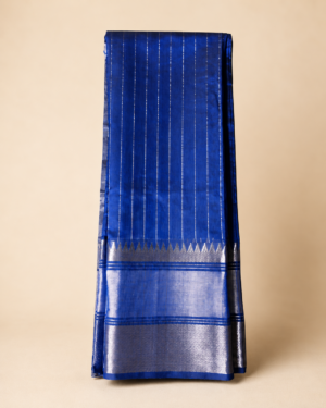 5626d1f9-4cd2-4e3c-abba-c64d1bfea9a3 Royal Blue Temple Stripe – Pure Mangalagiri Silk Saree