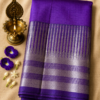 7a0f02f2-0757-4633-bb2a-e5a6a86a4f24 Deep Purple Temple Stripe – Pure Mangalagiri Silk Saree