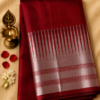 9d075e59-1d86-4c55-b834-26f0c1dc8588 Dark Red Temple Stripe – Pure Mangalagiri Silk Saree