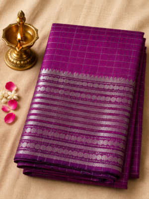 a0c4bd30-1aaf-4737-84d3-5ea2818339f1 Magenta Rudraksha Border – Pure Mangalagiri Silk Saree