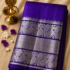 ab8c0b23-7351-4bea-947f-4cc37de92411 Royal purple Kanchi Border – Pure Mangalagiri Silk Saree