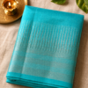 cac55773-46dc-4952-9c92-435b376aba2f Sky Blue Temple Stripe – Pure Mangalagiri Silk Saree