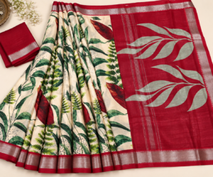 Mangalagiri Digital Print saree with flowers