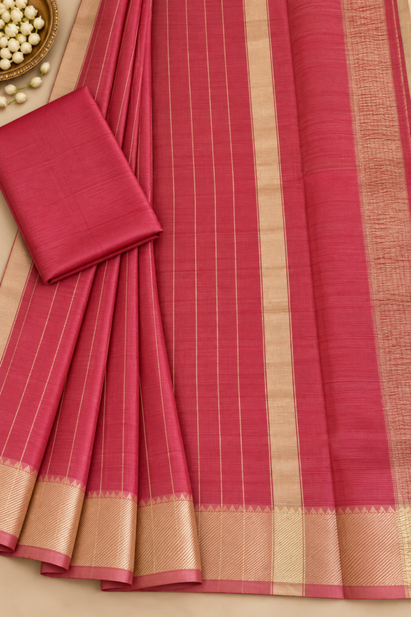 98840c6a-2bc2-407d-9576-05ea56ba90c7 Handloom Mangalagiri Silk Cotton Saree – Champagne Beige Temple plain Border