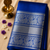 Royal Blue Kanchi Border – Pure Mangalagiri Silk Saree
