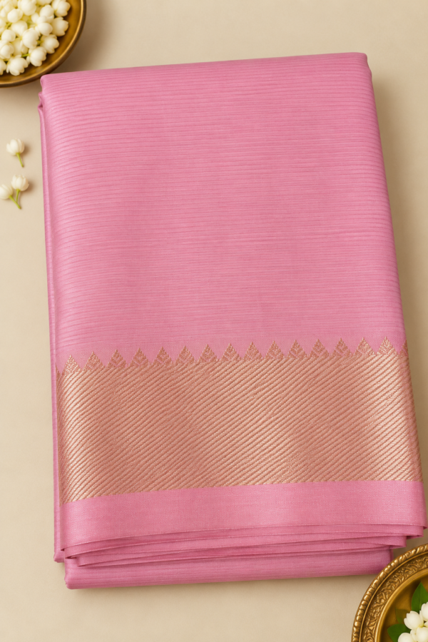 fa48f032-37ac-4bf9-9e8c-de6bad5be5bc Handloom Mangalagiri Silk Cotton Saree – Baby Pink Temple plain Border